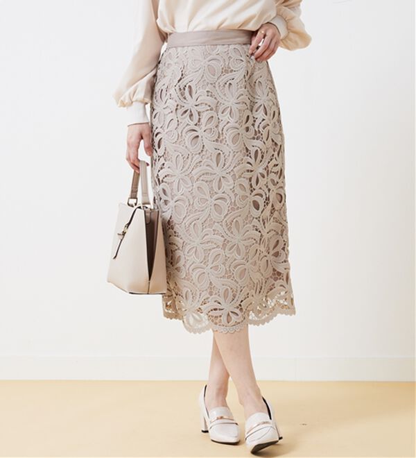 BELLUNA（ベルーナ）の「華やかリボンレーススカート（ロングスカート）」｜詳細画像