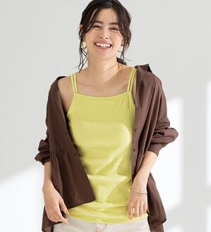 LAVIENNE（ラヴィエンヌ）の「サマ見え！綿混カップ付ランダムリブインナー（肌着・インナーウェア）」｜詳細画像