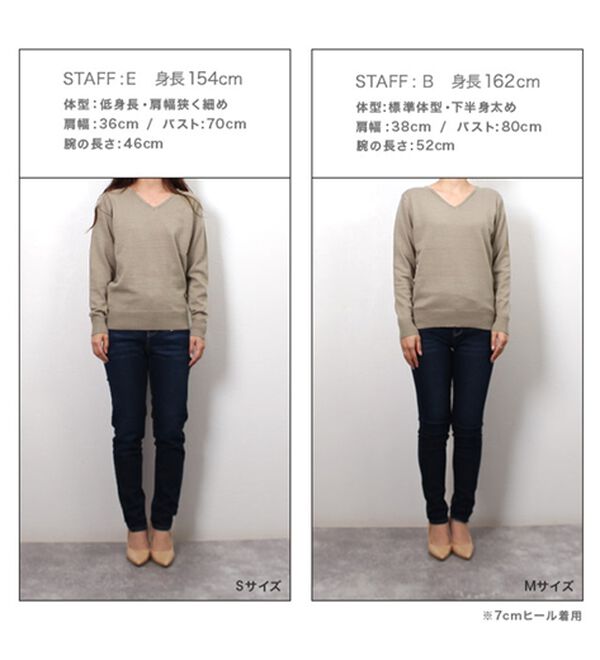 Pierrot（ピエロ）の「【Ｓ～３Ｌ】ネックが選べるプレミアムカシミヤタッチニット（ニット・セーター）」｜詳細画像