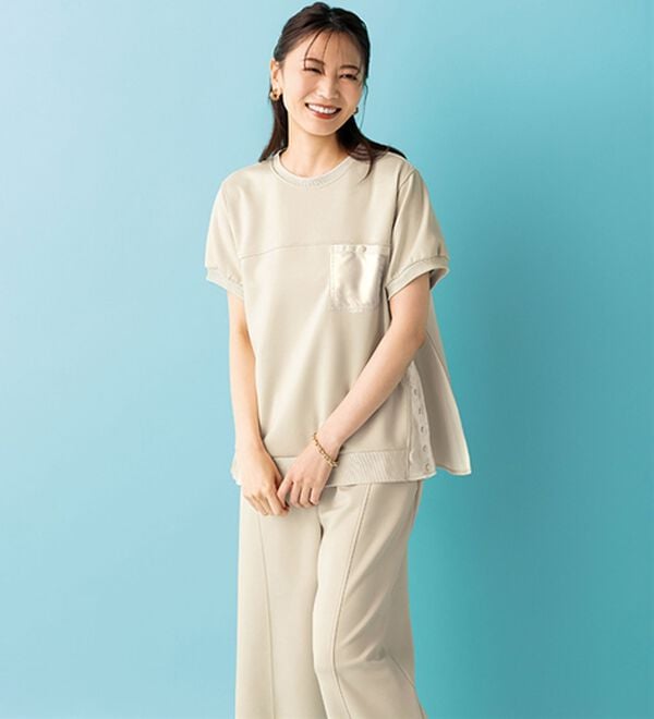 BELLUNA（ベルーナ）の「【ＳＥＪＬ】切替ゆったりパンツ（ワイドパンツ・ガウチョ）」｜詳細画像