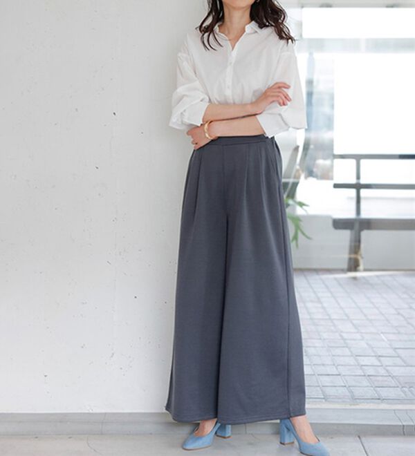 RANAN（ラナン）の「柔らかあったか！裏起毛ロングフレアガウチョパンツ（フルレングスパンツ）」｜詳細画像