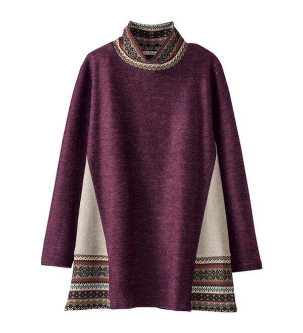 BELLUNA（ベルーナ）の「杢調サイド切替ノルディックチュニック（チュニック）」｜詳細画像