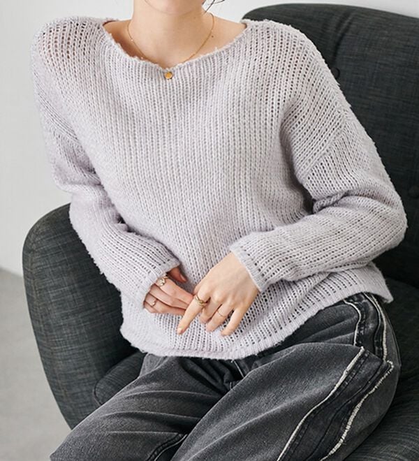 モヘアタッチローゲージシアーニット - ベルーナ【公式】