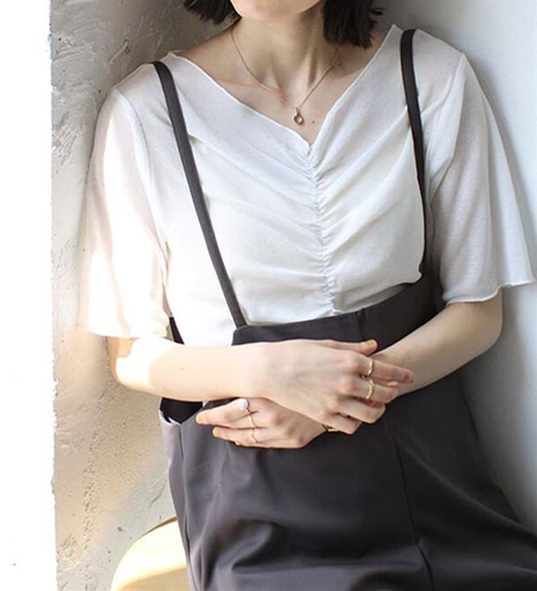 GeeRA（ジーラ）の「Ｖネックシャーリングカットソー（カットソー）」｜詳細画像