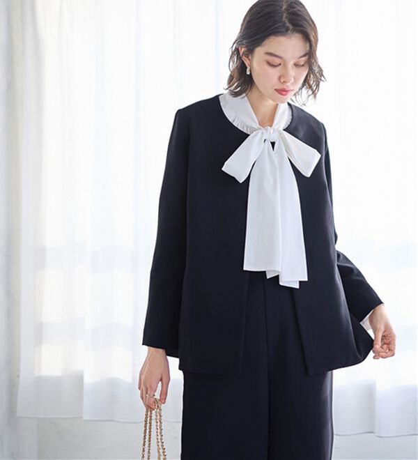 GeeRA（ジーラ）の「【２点セット】フレアーラインジャケットワイドパンツセットアップスーツ（その他スーツ）」｜詳細画像