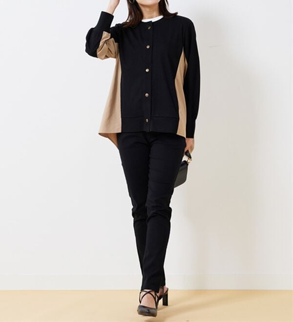 BELLUNA（ベルーナ）の「チノ見えストレッチ素材スリムパンツ（フルレングスパンツ）」｜詳細画像