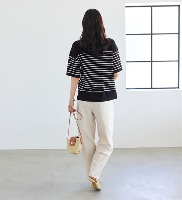 BELLUNA（ベルーナ）の「Ｔシャツが苦手な方に！ひんやり綿混ニットＴ【選べるデザイン】（ニット・セーター）」｜詳細画像