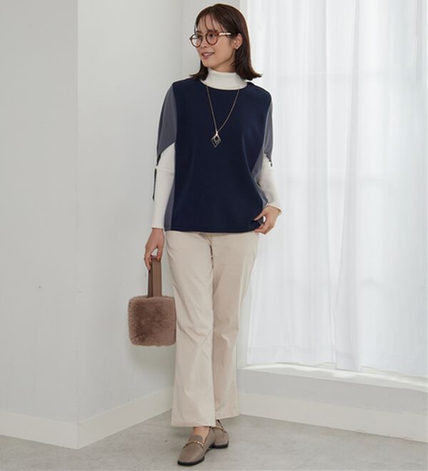 BELLUNA（ベルーナ）の「体型カバー！ポンチョプルオーバー（カットソー）」｜詳細画像