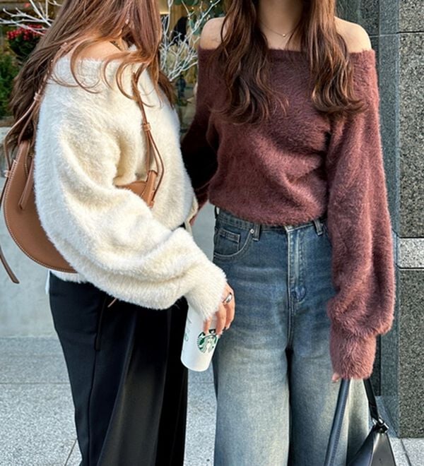 GeeRA（ジーラ）の「シャギーオフショルニット（ニット・セーター）」｜詳細画像