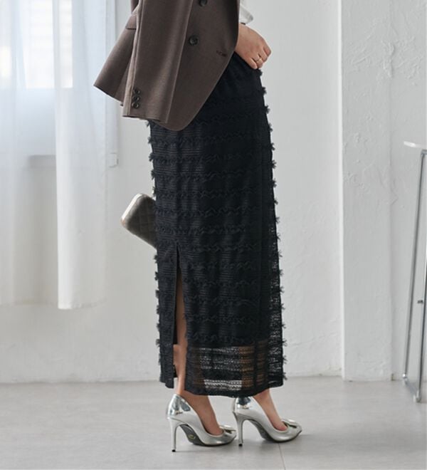 RANAN（ラナン）の「フリルレースナローロングスカート（ロングスカート）」｜詳細画像