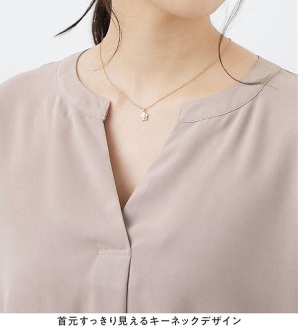 alotta（アロッタ）の「スキッパーとろみブラウスチュニック（ブラウス）」｜詳細画像