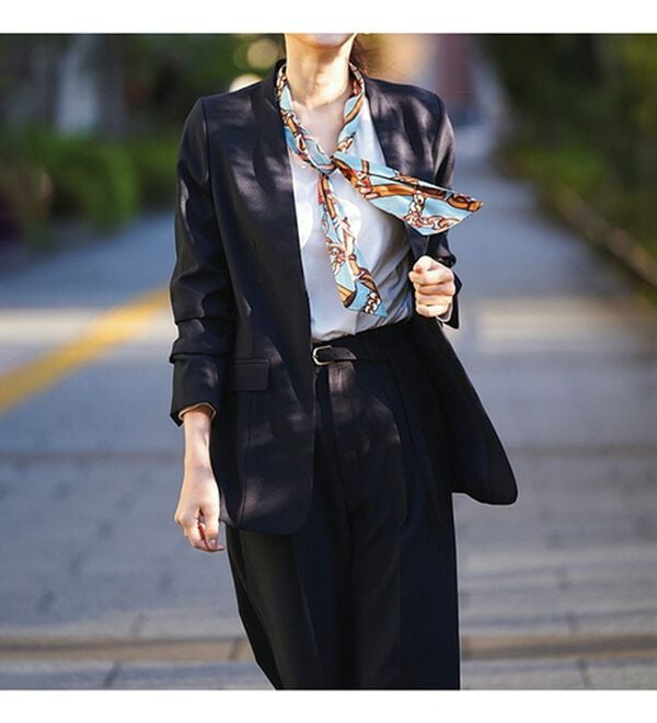 RANAN（ラナン）の「スカーフ付キレイ見えカットソーブラウス（ブラウス）」｜詳細画像