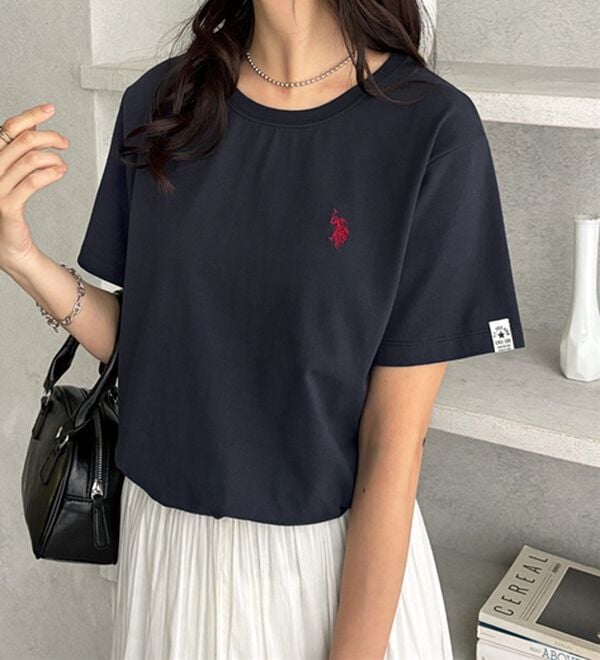 GeeRA（ジーラ）の「【ＵＳ．ＰＯＬＯ．ＡＳＳＮ】接触冷感ワンポイント刺繍Ｔシャツ（Tシャツ）」｜詳細画像