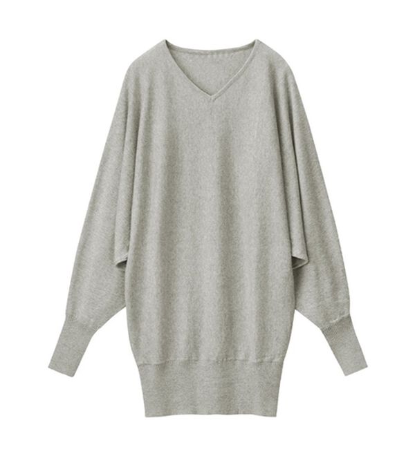 Viola e Viola（ヴィオラ エ ヴィオラ）の「【静電気防止】綿１００％Ｖネックドルマンセーター＜Ｍ～４Ｌ＞（ニット・セーター）」｜詳細画像