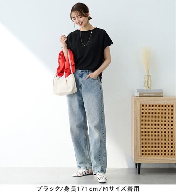 Viola e Viola（ヴィオラ エ ヴィオラ）の「さらさらＥＡＳＹ　前後２ＷＡＹヘンリーネックＴブラウス（ブラウス）」｜詳細画像