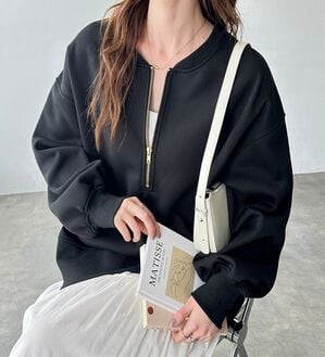 GeeRA（ジーラ）の「【ラク&times;きれい】ハーフジップ裏起毛スウェット（トレーナー・スウェット）」｜詳細画像