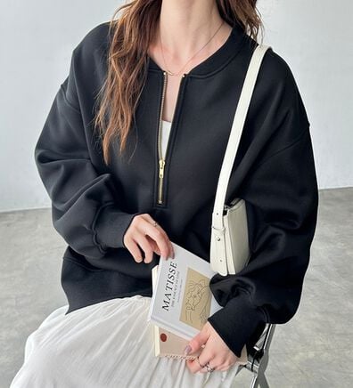 GeeRA（ジーラ）の「【ラク&times;きれい】ハーフジップ裏起毛スウェット（トレーナー・スウェット）」