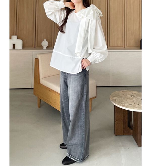 GeeRA（ジーラ）の「【YOUING.】ショルダーリボンブラウス（ブラウス）」｜詳細画像