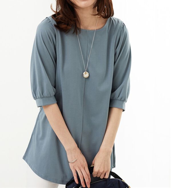 BELLUNA（ベルーナ）の「汗ジミ対策！ギャザー使いチュニック（チュニック）」｜詳細画像