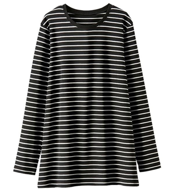 BELLUNA（ベルーナ）の「ツイード調カーデ&times;ボーダーアンサンブル（アンサンブル）」｜詳細画像