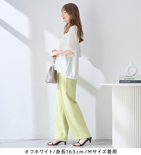 alotta（アロッタ）の「袖異素材バルーンＴシャツ（カットソー）」｜詳細画像