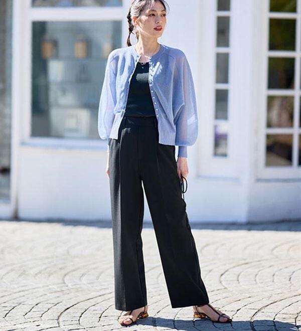 RANAN（ラナン）の「【選べる２丈】機能付！美脚シルエットセンタープレスワイドパンツ（フルレングスパンツ）」｜詳細画像