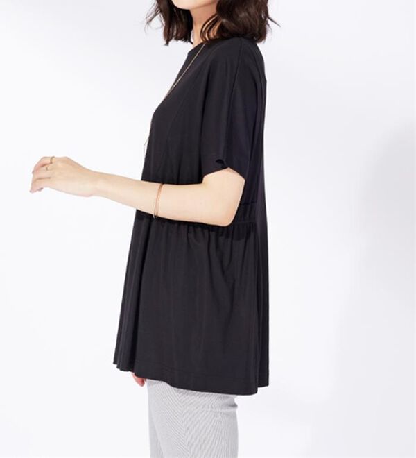 BELLUNA（ベルーナ）の「サイドギャザー使い細見えチュニック（チュニック）」｜詳細画像
