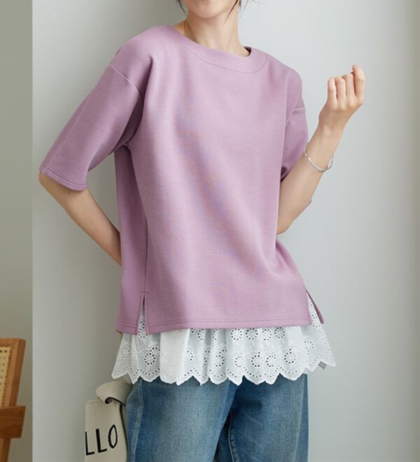 BELLUNA（ベルーナ）の「裾レース使いレイヤード用タンクトップ（タンクトップ・キャミソール）」｜詳細画像