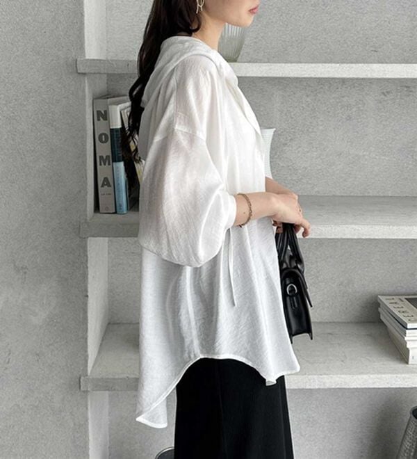 GeeRA（ジーラ）の「フード付きオーバーサイズシャツ（シャツ）」｜詳細画像