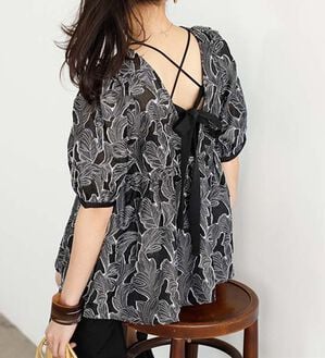 GeeRA（ジーラ）の「シアージャカードチュニックブラウス（ブラウス）」｜詳細画像