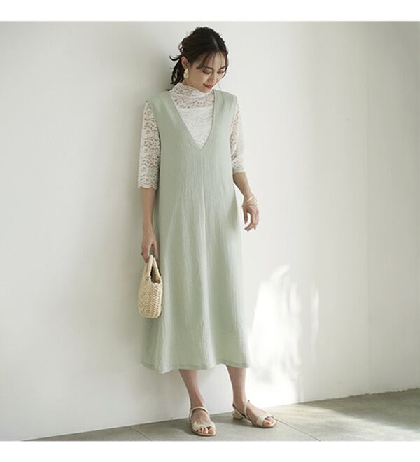 BELLUNA（ベルーナ）の「サラっと素材バックリボンワンピース（その他ワンピース）」｜詳細画像