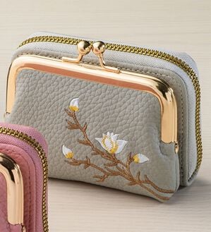 「お花のがま口財布（財布・パスケース）」｜グレー