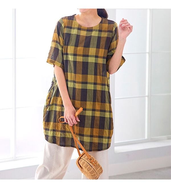 BELLUNA（ベルーナ）の「シャーリング素材ゆったりチュニック（チュニック）」｜詳細画像