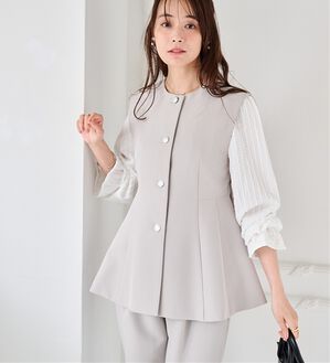 RANAN（ラナン）の「【２点セット】防シワ！ペプラムベストセットアップ（パンツスーツ）」｜グレージュ