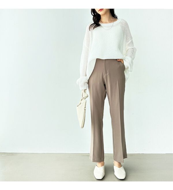 GeeRA（ジーラ）の「楽ちん＆キレイ見え美脚フレアーパンツ（フルレングスパンツ）」｜詳細画像