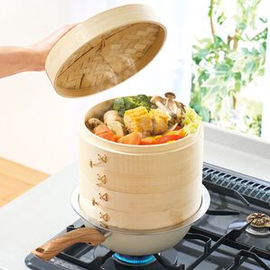 「せいろ２１ｃｍ２段ステンレス受け台付（調理器具）」｜1