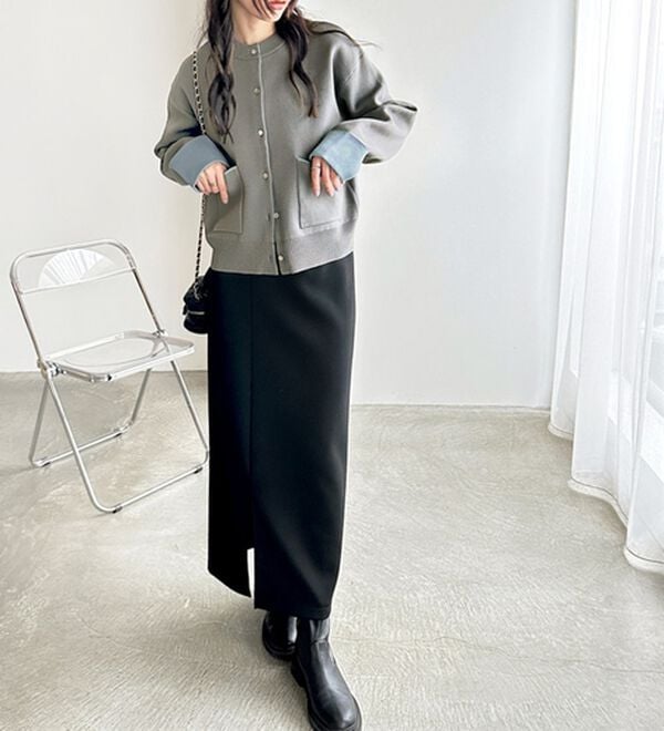 GeeRA（ジーラ）の「配色カラーニットカーディガン（ニットカーディガン）」｜詳細画像