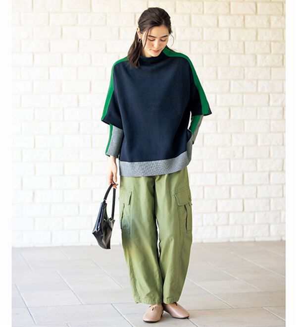 ルフラン（ルフラン）の「すっきり見えのライン配色ニット（ニット・セーター）」｜詳細画像