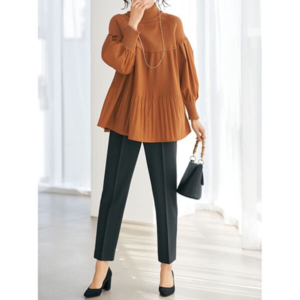 BELLUNA（ベルーナ）の「一枚着て体型カバー！プリーツ切替ブラウス（ブラウス）」｜詳細画像