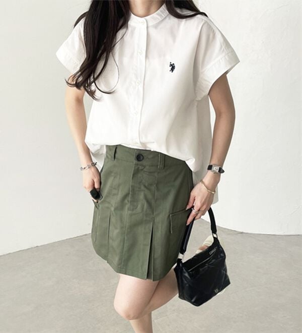 GeeRA（ジーラ）の「【ＵＳ．ＰＯＬＯ．ＡＳＳＮ】フレンチスリーブシャツ（シャツ）」｜詳細画像