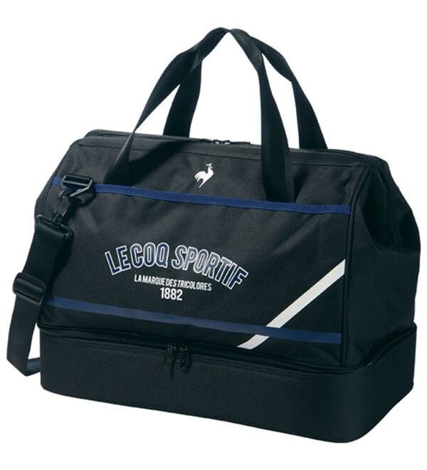 「＜ルコック＞シューズ収納付きボストンバッグ（メンズスポーツ用品）」｜ブラック