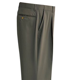 「＜ゴールデンベア＞軽やか綿タッチスラックス（メンズスラックス）」｜カーキ