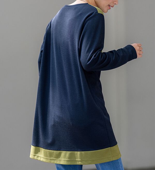 BELLUNA（ベルーナ）の「かのこ素材配色ブロッキングチュニック（チュニック）」｜詳細画像