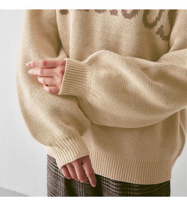 Viola e Viola（ヴィオラ エ ヴィオラ）の「ゆるシルエットロゴデザインニットトップス（ニット・セーター）」｜詳細画像