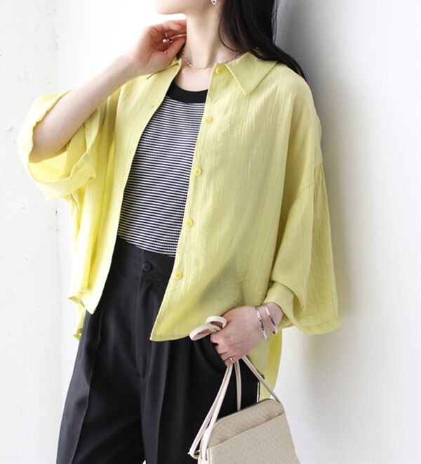 GeeRA（ジーラ）の「ワッシャーポプリンブラウス（ブラウス）」｜詳細画像