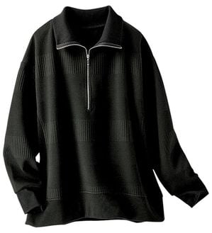 BELLUNA（ベルーナ）の「ボーダージャカードハーフジッププルオーバー（カットソー）」｜黒