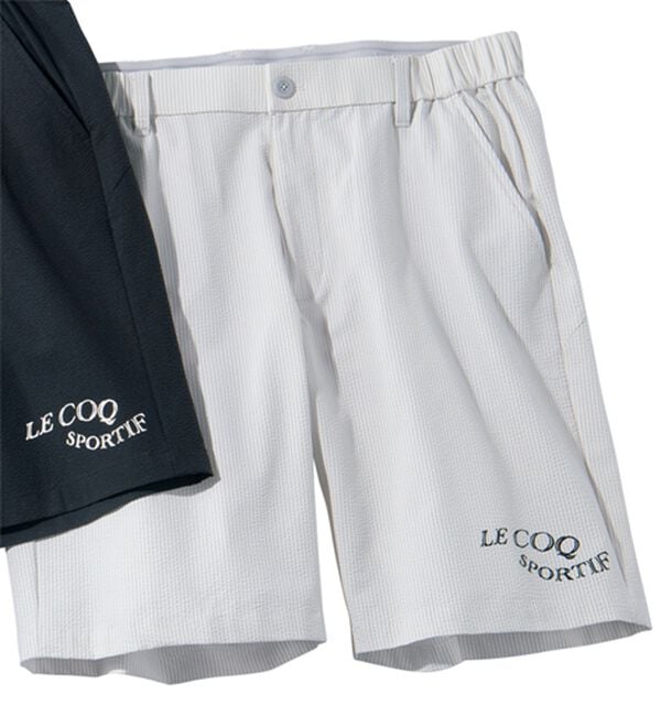 「＜ルコックスポルティフ＞サッカーストライプショートパンツ（メンズハーフパンツ）」｜グレー