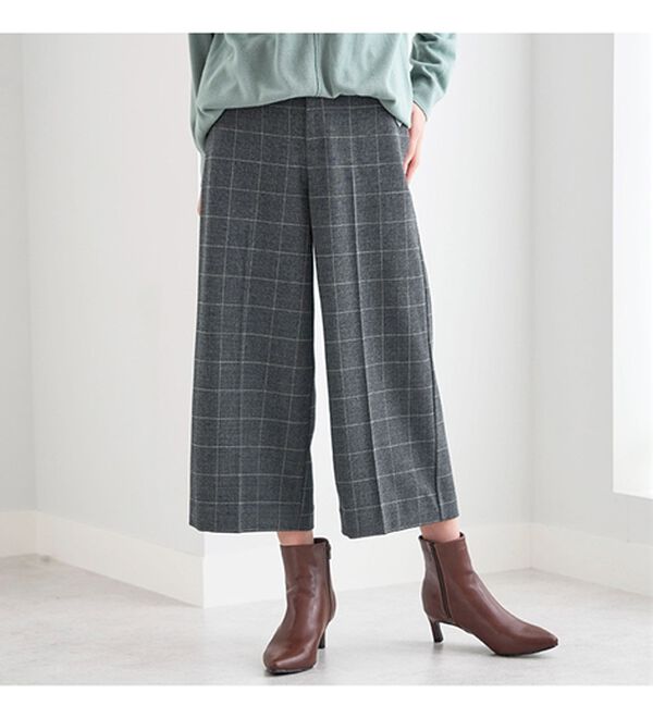 BELLUNA（ベルーナ）の「サマ見え（スーパーウォーム）ウール調センタープレスクロップドパンツ（クロップドパンツ）」｜詳細画像