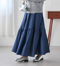 RANAN（ラナン）の「デニムティアードスカート（ロングスカート）」