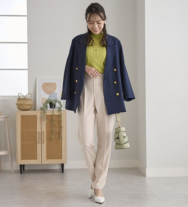 BELLUNA（ベルーナ）の「すっきり見えタックテーパードパンツ（フルレングスパンツ）」｜詳細画像